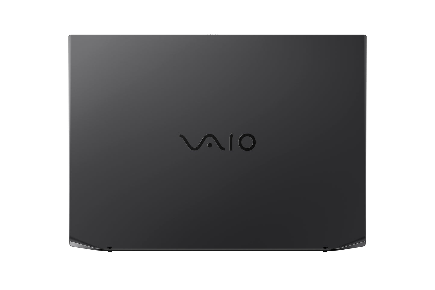 A black VAIO laptop with the logo clearly visible on the back, showcasing its sleek, modern design.