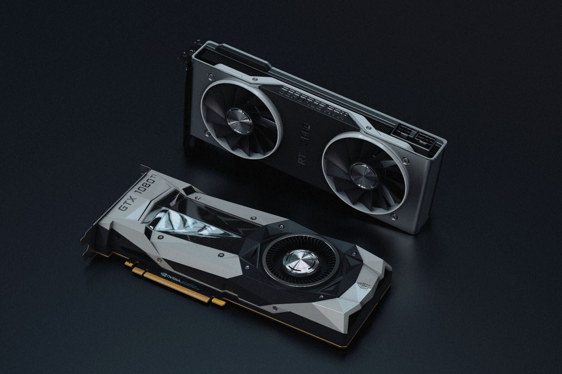 Two graphics cards, one being a GTX 1060 and the other an RTX 4080, shown side by side.