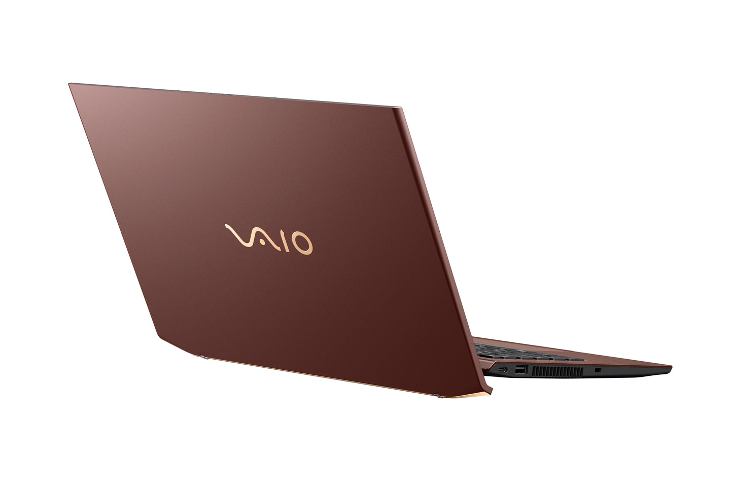 A sophisticated VAIO laptop with partially open lid.