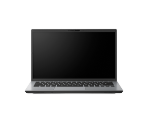 Sleek and modern laptop with a black screen, featuring a minimalist design and a full-size keyboard for efficient productivity.