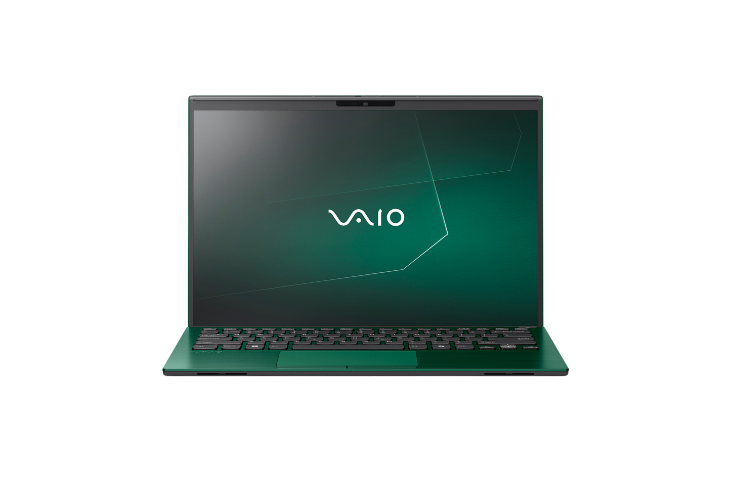 A VAIO laptop with a green exterior and a sleek design, showcasing its modern and stylish appearance.