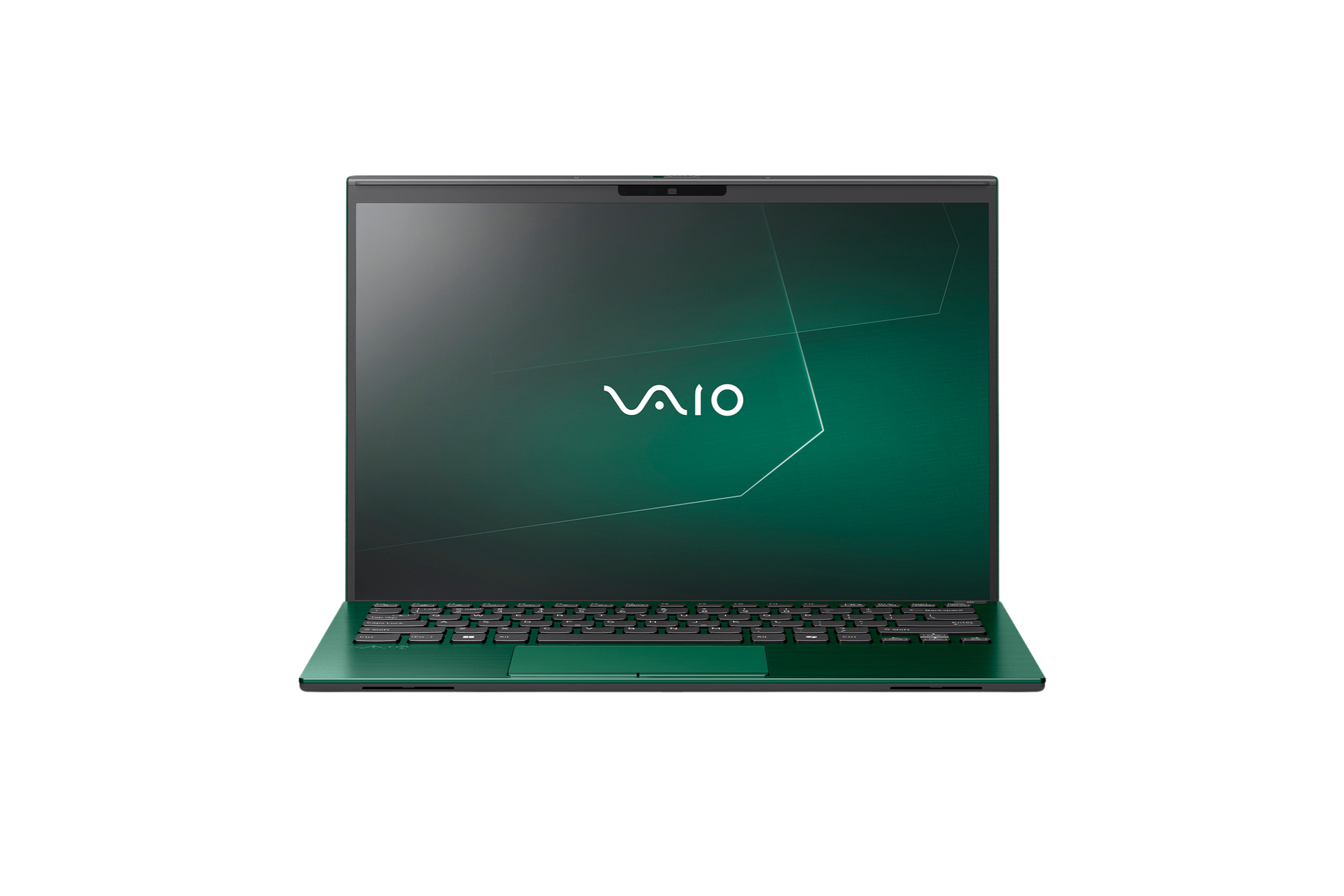 A VAIO laptop with a green exterior and a sleek design, showcasing its modern and stylish appearance.