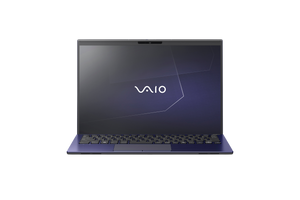 A sleek VAIO laptop with a modern design, showcasing the VAIO logo on its screen, ideal for work and entertainment.